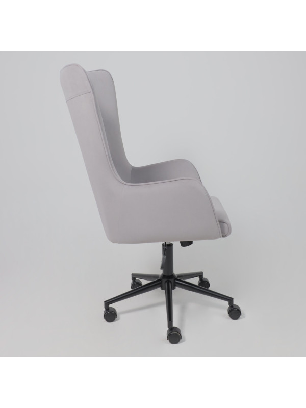 Кресло компьютерное AksHome Bella XL black светло-серый сбоку