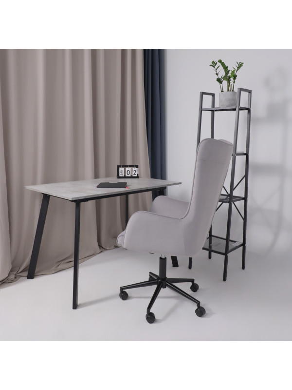 Кресло компьютерное AksHome Bella XL black светло-серый в интерьере