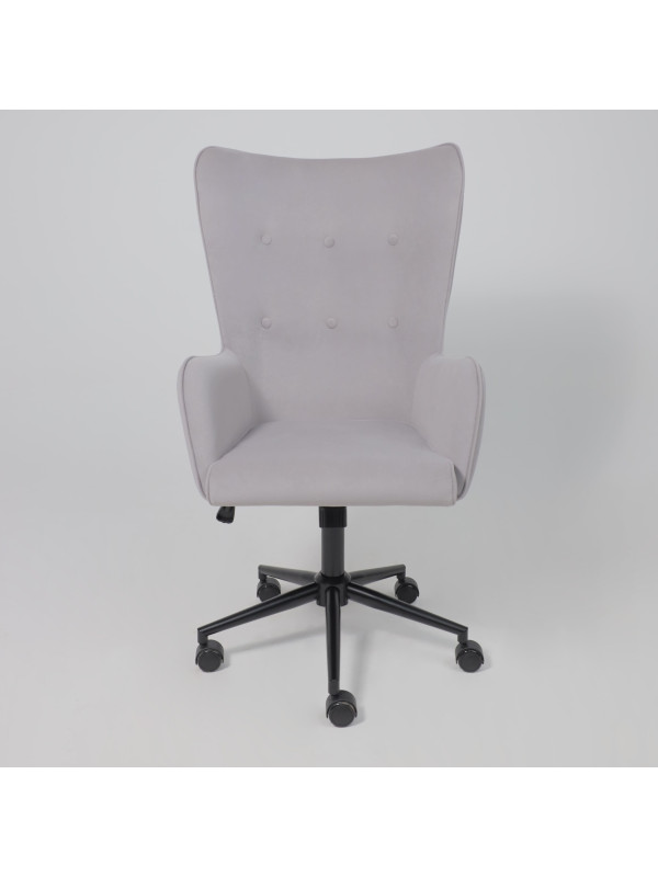 Кресло компьютерное AksHome Bella XL black светло-серый спереди