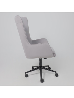 Кресло компьютерное AksHome Bella XL black светло-серый сбоку