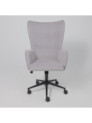 Кресло компьютерное AksHome Bella XL black светло-серый спереди