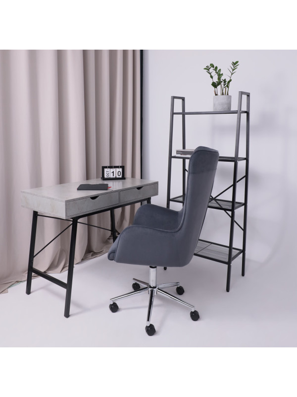 Кресло компьютерное AksHome Bella XL chrome графит в интерьере