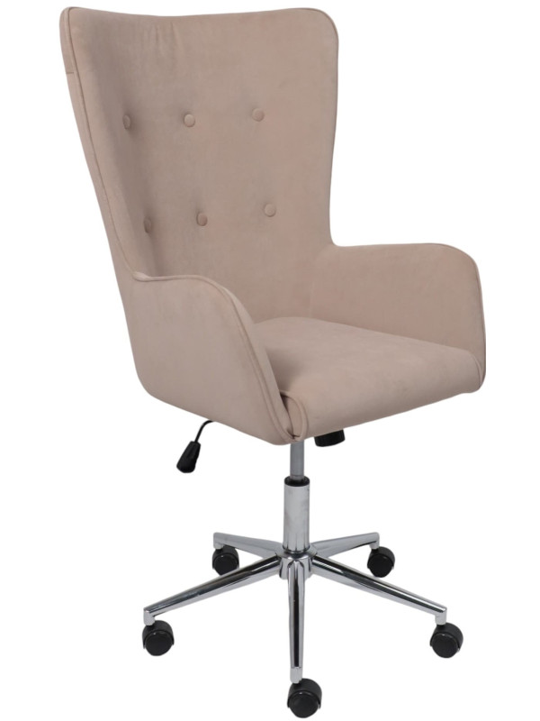 Кресло компьютерное AksHome Bella XL chrome пудровый