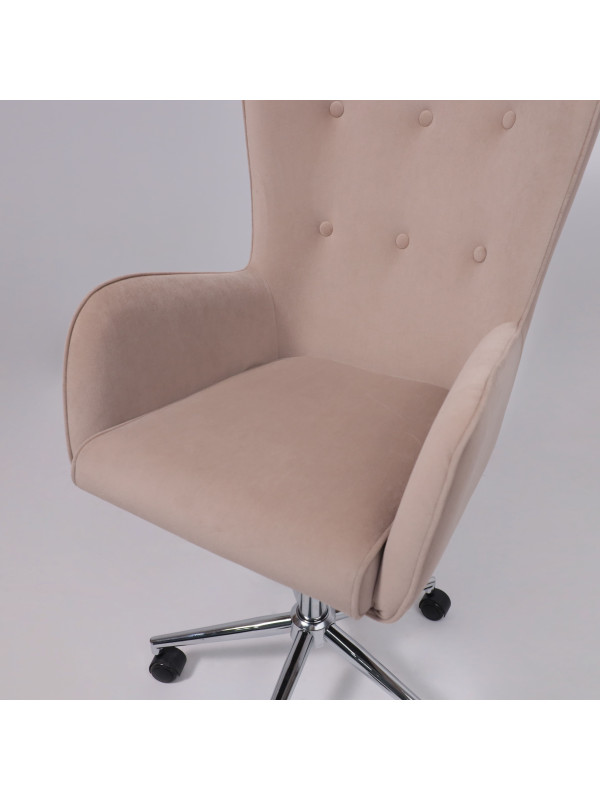 Кресло компьютерное AksHome Bella XL chrome пудровый сверху