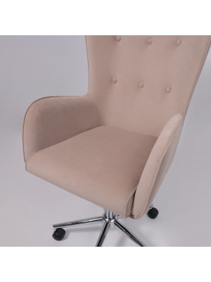 Кресло компьютерное AksHome Bella XL chrome пудровый сверху
