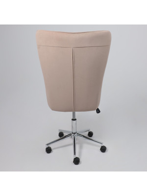 Кресло компьютерное AksHome Bella XL chrome пудровый сзади