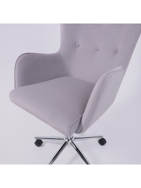 Кресло компьютерное AksHome Bella XL chrome светло-серый сверху