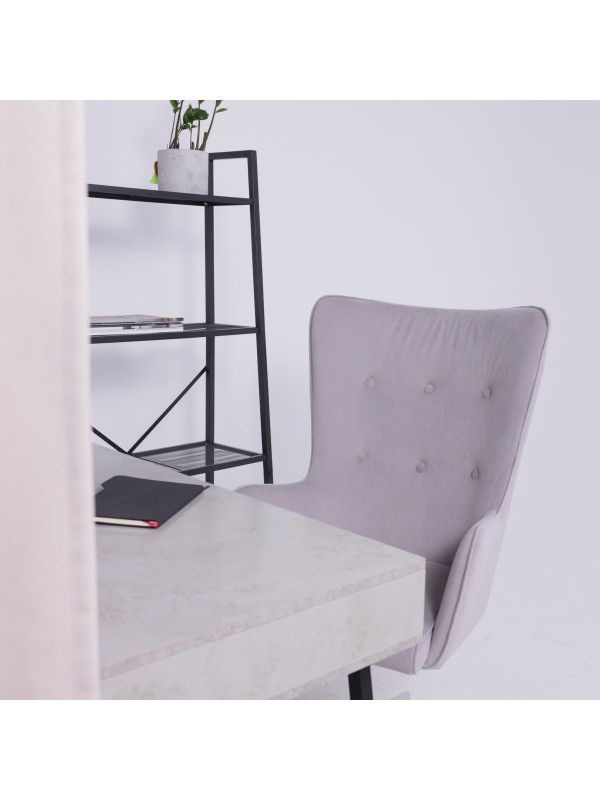 Кресло компьютерное AksHome Bella XL chrome светло-серый под углом