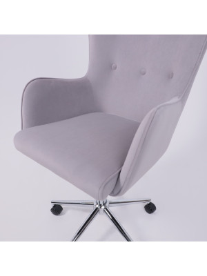 Кресло компьютерное AksHome Bella XL chrome светло-серый сверху