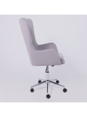 Кресло компьютерное AksHome Bella XL chrome светло-серый сбоку