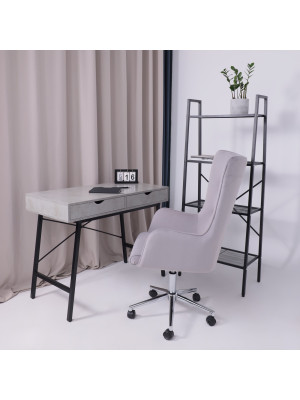 Кресло компьютерное AksHome Bella XL chrome светло-серый в интерьере