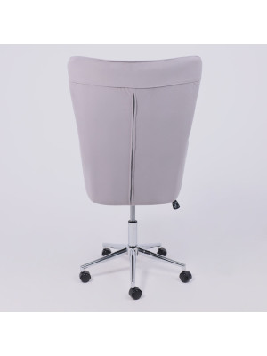 Кресло компьютерное AksHome Bella XL chrome светло-серый сзади