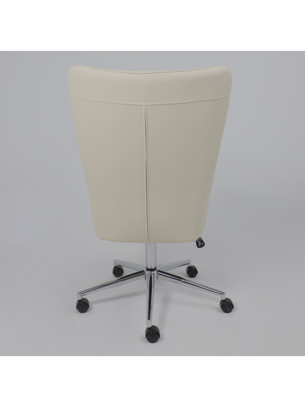 Кресло компьютерное AksHome Bella XL chrome крем сзади