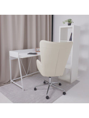 Кресло компьютерное AksHome Bella XL chrome крем в интерьере