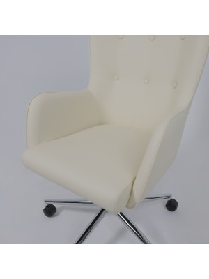 Кресло компьютерное AksHome Bella XL chrome крем сверху