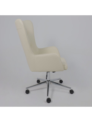 Кресло компьютерное AksHome Bella XL chrome крем сбоку