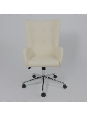 Кресло компьютерное AksHome Bella XL chrome крем спереди