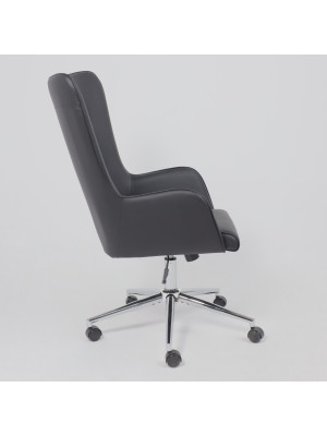 Кресло компьютерное AksHome Bella XL chrome черный сбоку