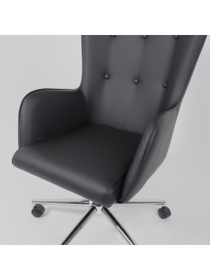 Кресло компьютерное AksHome Bella XL chrome черный сверху