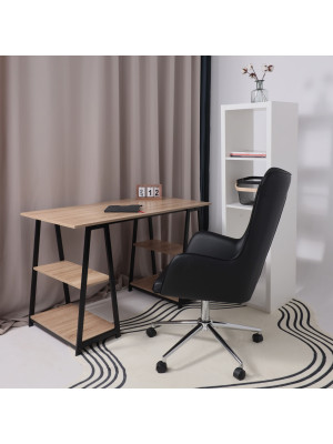 Кресло компьютерное AksHome Bella XL chrome черный в интерьере