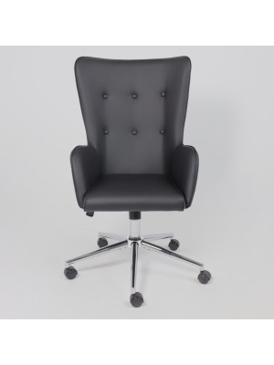 Кресло компьютерное AksHome Bella XL chrome черный спереди