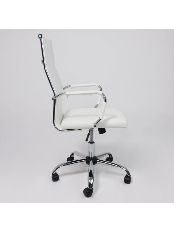 Кресло компьютерное AksHome Elegance Light белый сбоку