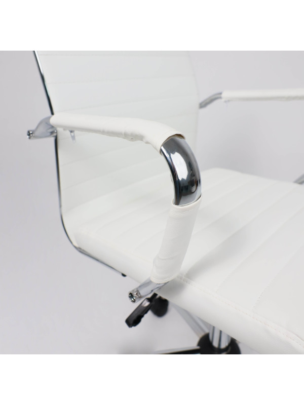 Кресло компьютерное AksHome Elegance Light белый подлокотники