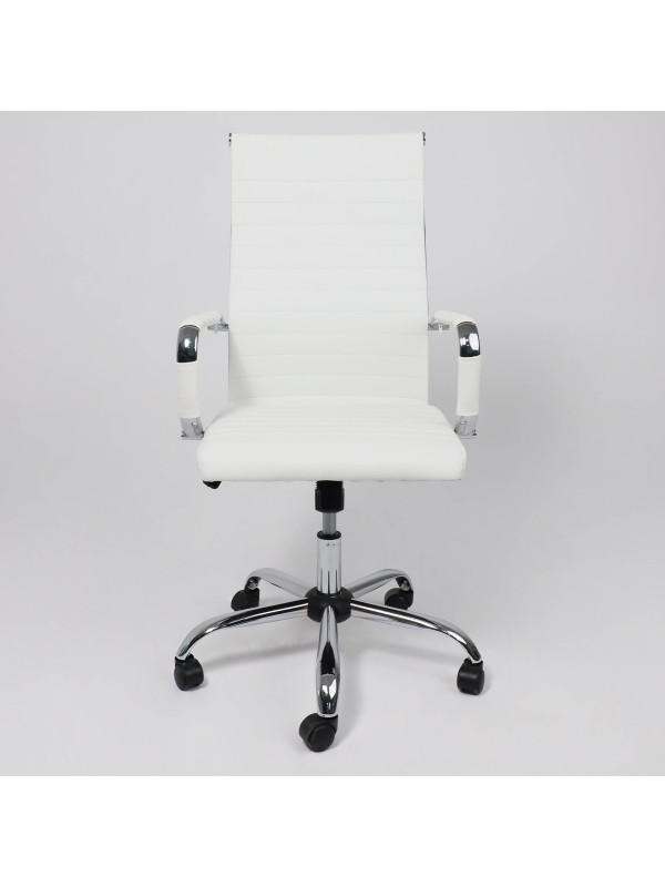 Кресло компьютерное AksHome Elegance Light белый спереди