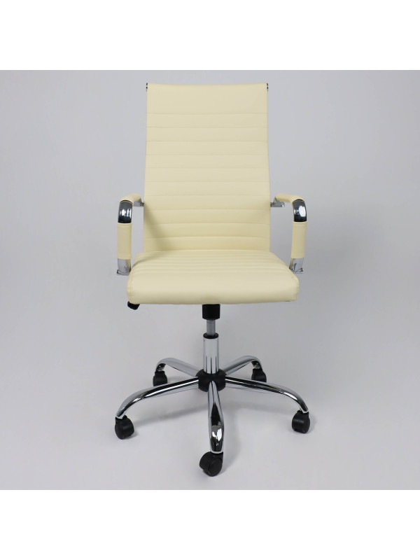 Кресло компьютерное AksHome Elegance Light кремовый спереди