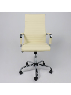 Кресло компьютерное AksHome Elegance Light кремовый спереди