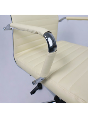 Кресло компьютерное AksHome Elegance Light кремовый подлокотники