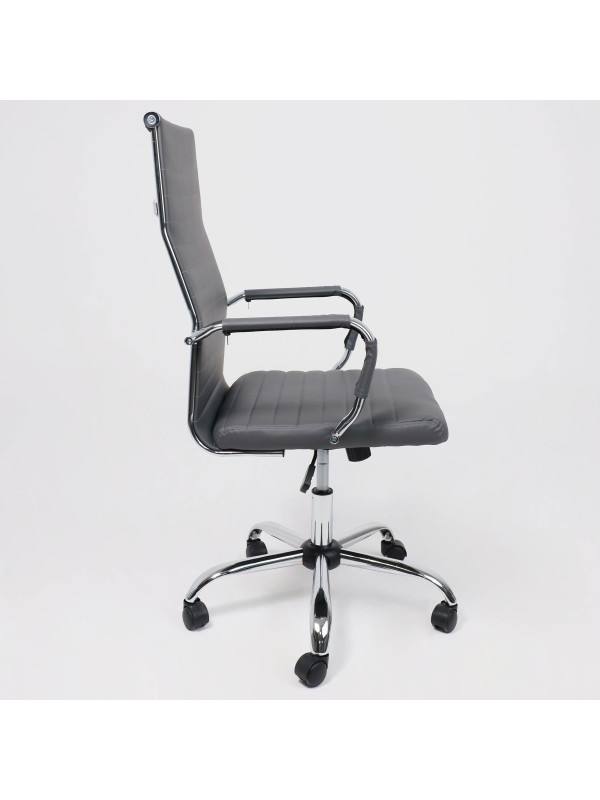 Кресло компьютерное AksHome Elegance Light серый сбоку