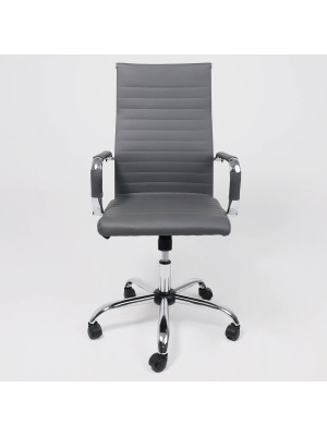 Кресло компьютерное AksHome Elegance Light серый спереди