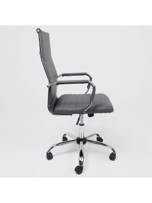 Кресло компьютерное AksHome Elegance Light серый сбоку