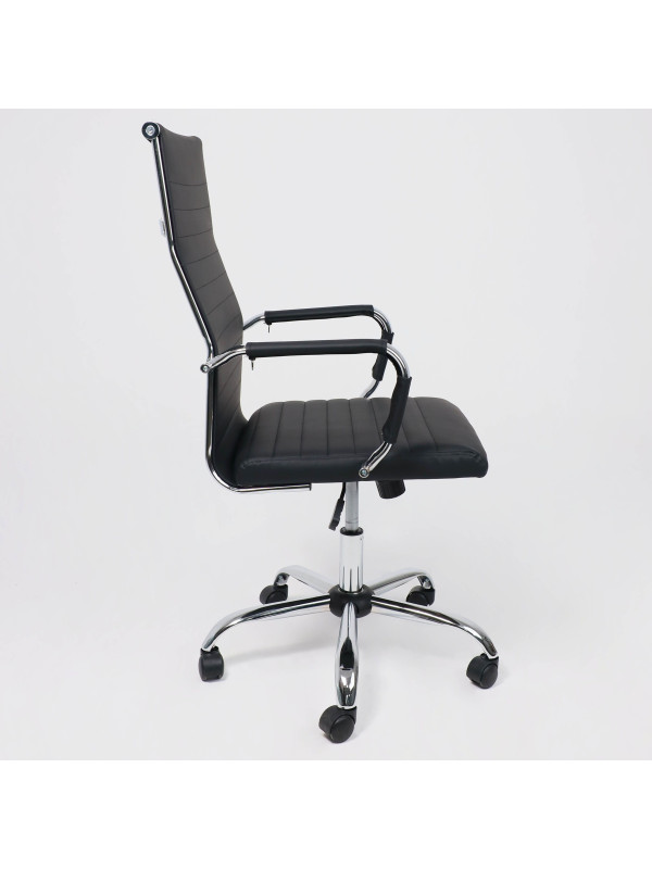 Кресло компьютерное AksHome Elegance Light черный сбоку