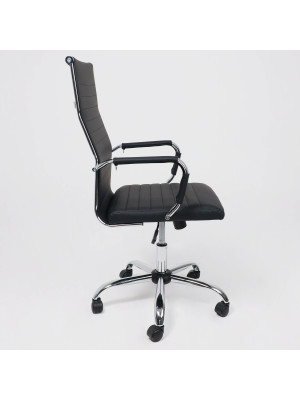 Кресло компьютерное AksHome Elegance Light черный сбоку