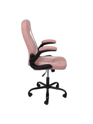 Кресло компьютерное AksHome Estel розовый сбоку