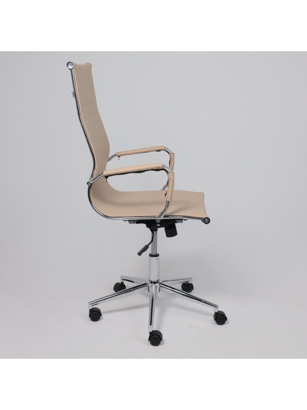 Кресло компьютерное AksHome Evelin бежевый сбоку