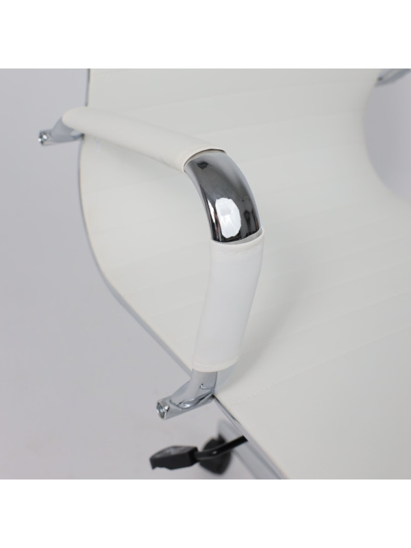 Кресло компьютерное AksHome Evelin белый подлокотники