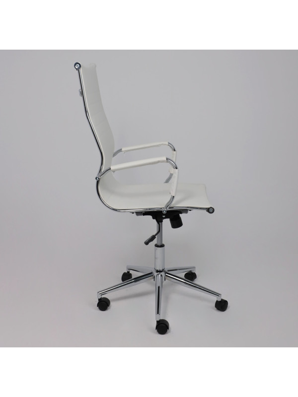 Кресло компьютерное AksHome Evelin белый сбоку