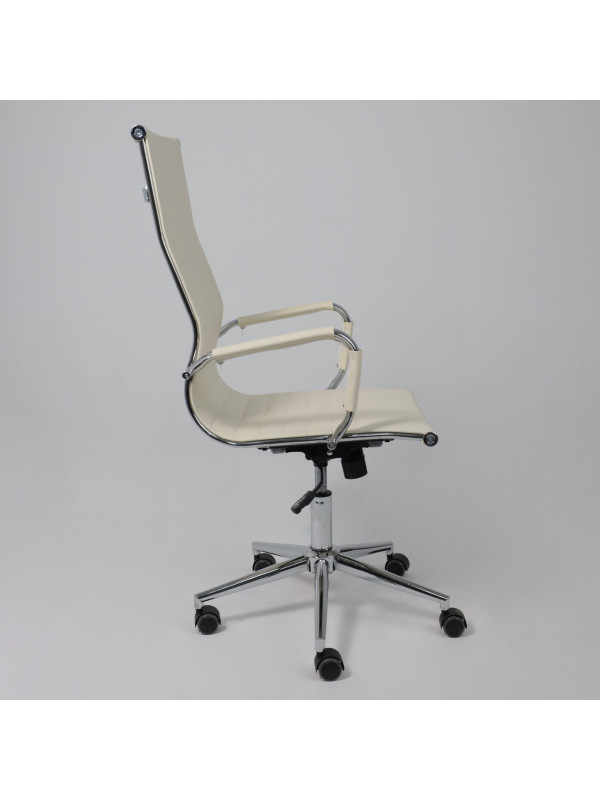 Кресло компьютерное AksHome Evelin кремовый сбоку