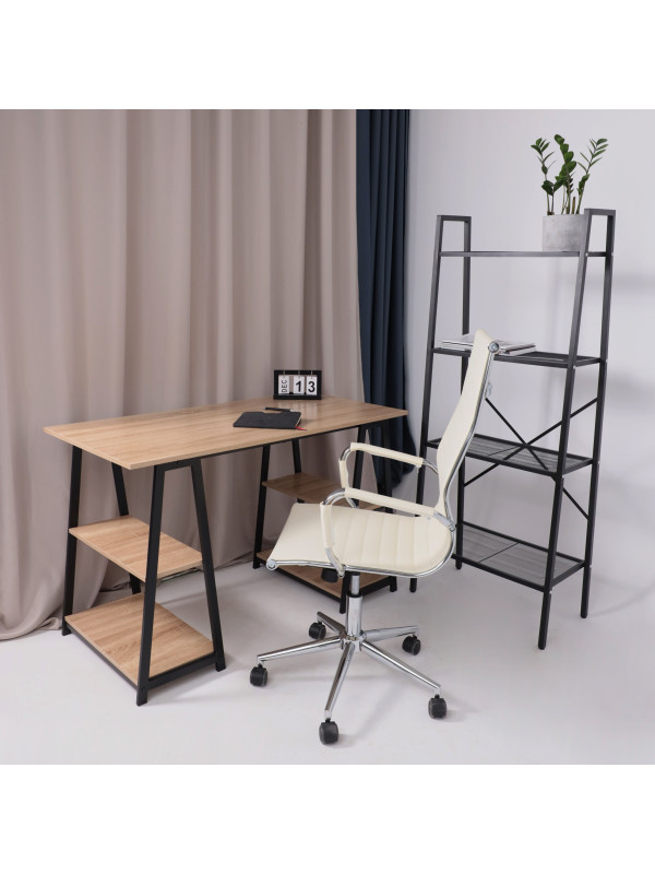 Кресло компьютерное AksHome Evelin кремовый в интерьере