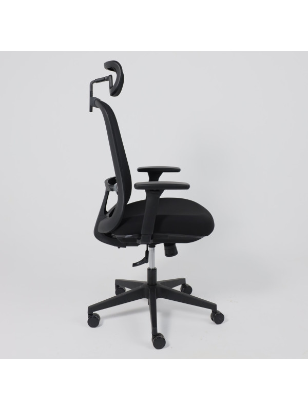 Кресло компьютерное AksHome Gem черный сбоку