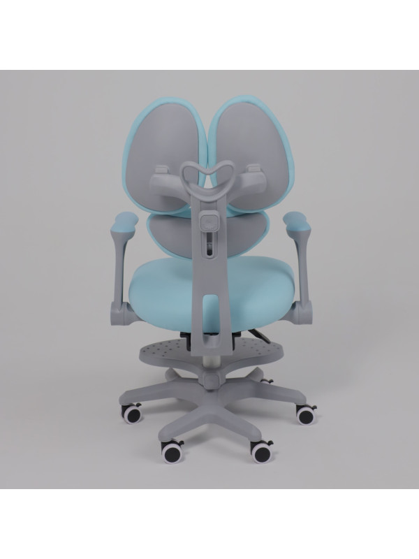 Кресло компьютерное AksHome Leo голубой сзади