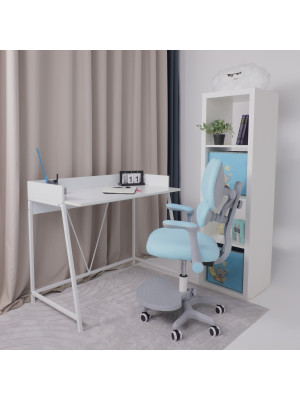 Кресло компьютерное AksHome Leo голубой в интерьере