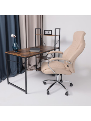 Кресло компьютерное AksHome Mastif Eco бежевый в интерьере