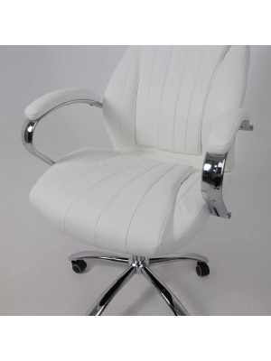 Кресло компьютерное AksHome Mastif Eco белый сверху