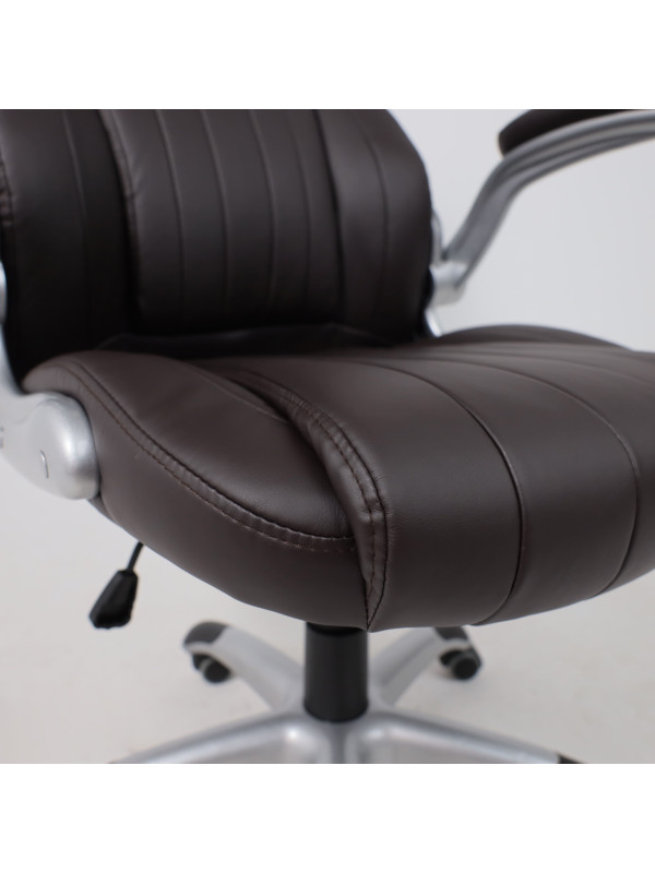 Кресло компьютерное AksHome Mastif Eco коричневый вблизи