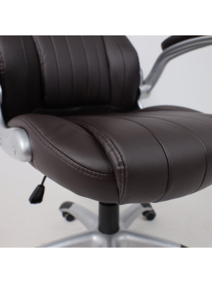 Кресло компьютерное AksHome Mastif Eco коричневый вблизи