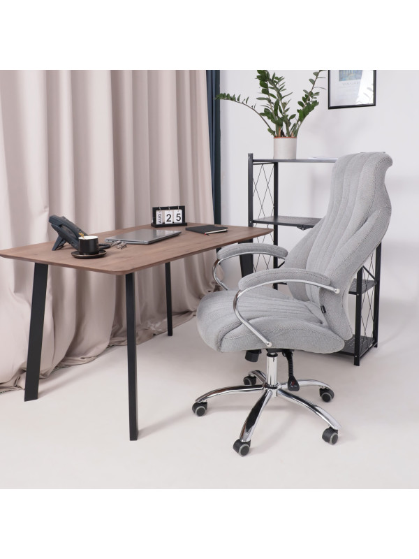 Кресло компьютерное AksHome Mastif серый в интерьере (1)